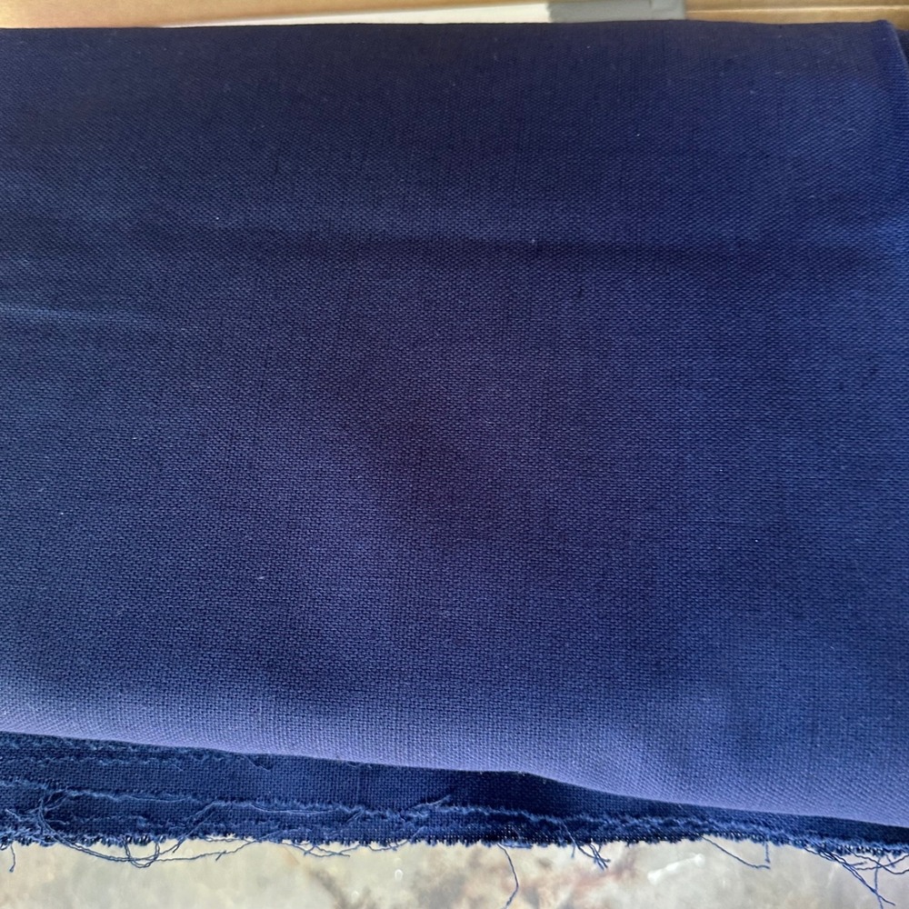 Navy Blue Upholstery Fabric Solid Textured Durable Weave 212 x 28 Inches READ!!
